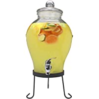 Ardtime DJ-6LSUP Dispensador de Bebidas - Bombona de 6 litros de Cristal para preparaciones de Ron- con Grifo- de 23 cm…